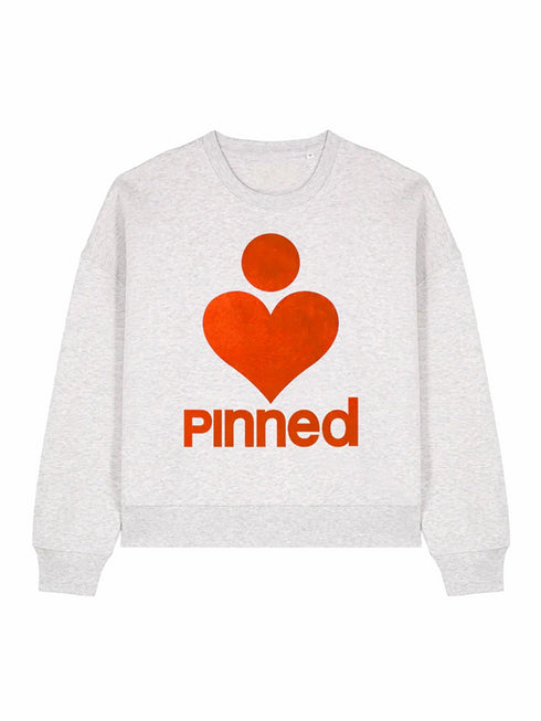 Kastenförmiger Pullover PiNNED Neon Orange Velvet
